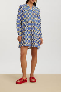 Teena short cotton dress - Neutral