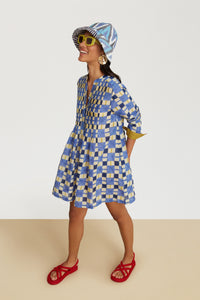 RECO PRIX : 135 // Teena Dress Chess Plumbago
