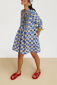Teena short cotton dress - Neutral