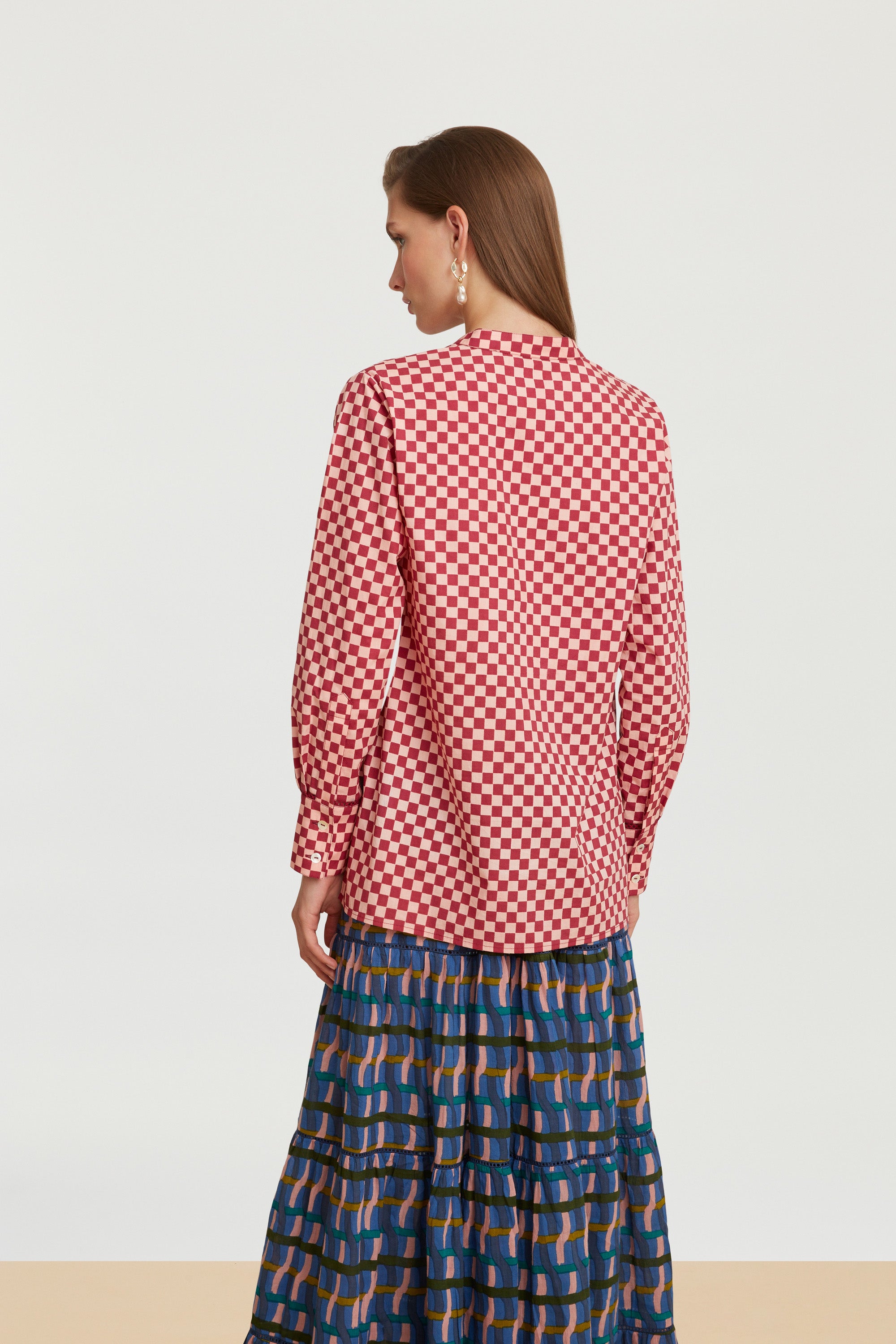 RECO PRIX : 115 // Tuc Tuc Shirt Saheli Checks Peach