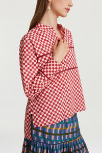 RECO PRIX : 115 // Tuc Tuc Shirt Saheli Checks Peach