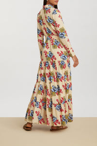 Tulsi long cotton dress - Neutral