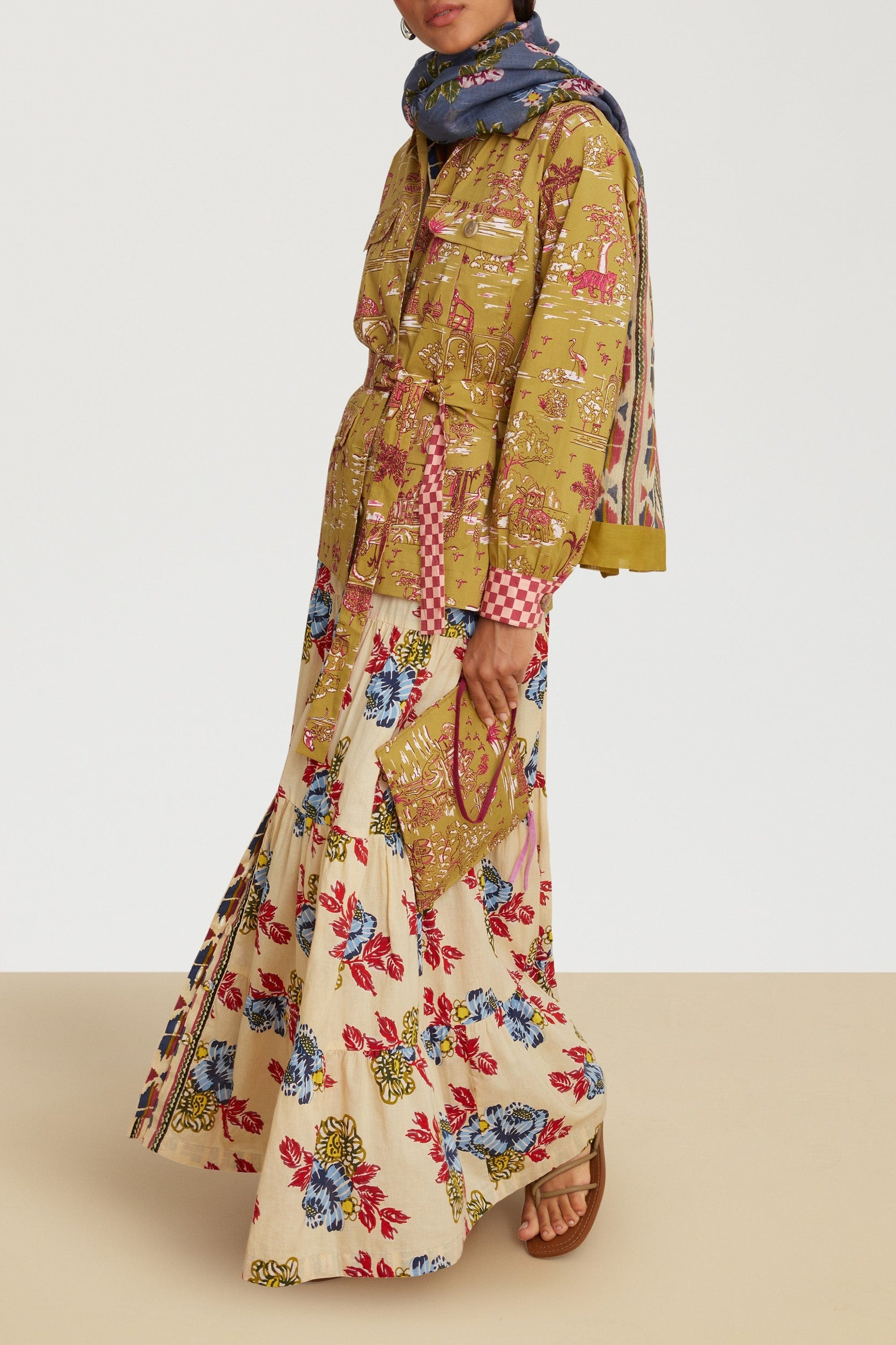 Tulsi long cotton dress - Neutral