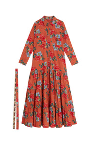 Tulsi long cotton dress - Pink