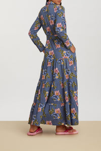 Tulsi long cotton dress - Blue