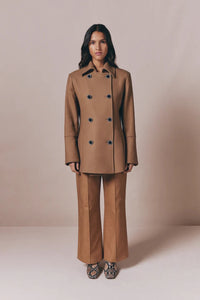 Manteau court Margot en laine - Camel