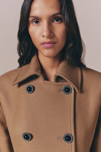 Manteau court Margot en laine - Camel