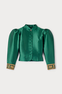Veste courte Amoako à manches bouffantes - Forest