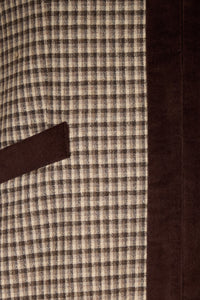 Manteau long Eden à carreaux en laine - Beige & Brown