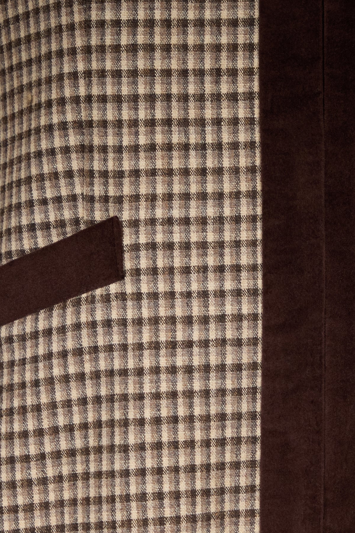 Manteau long Eden à carreaux en laine - Beige & Brown