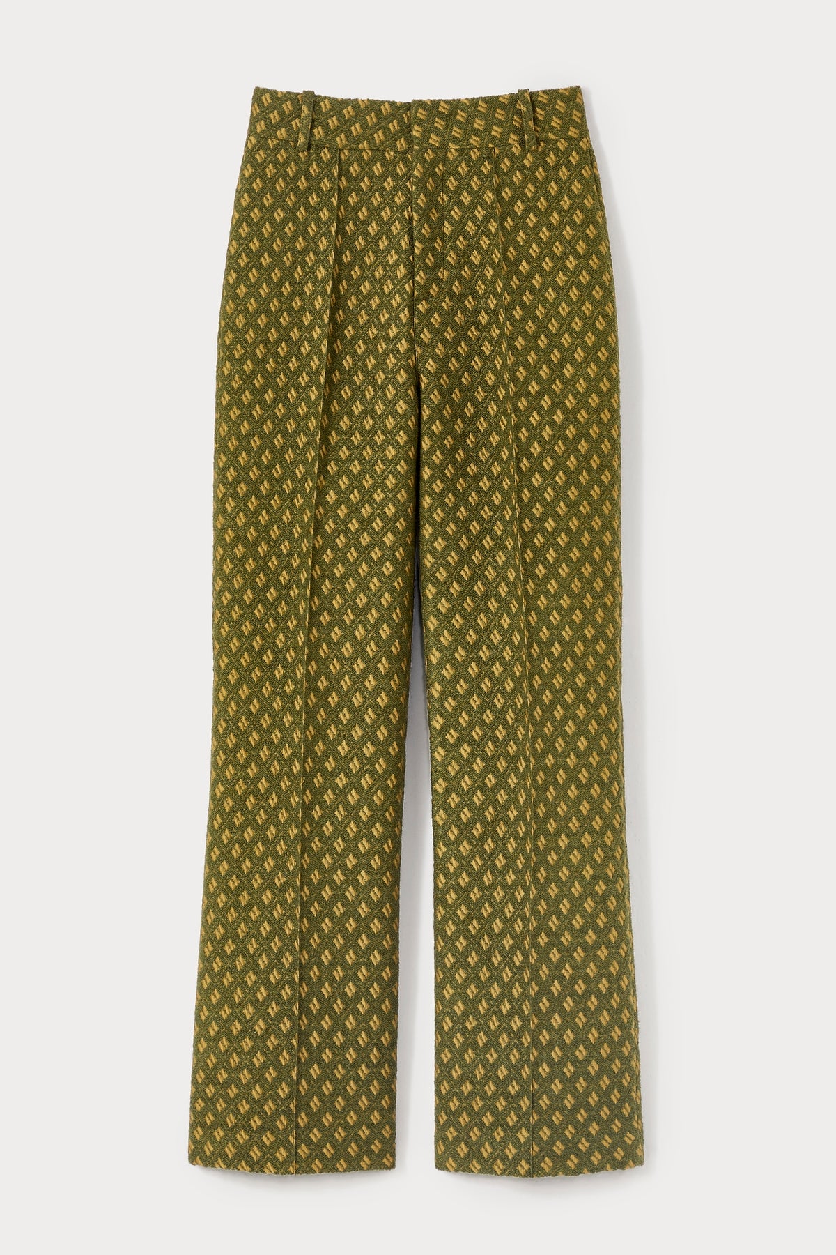 Pantalon droit Yoshitomo en Jacquard de laine - Green
