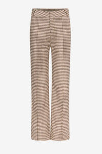 Pantalon Yoshitomo droit à carreaux en laine - Beige & Brown