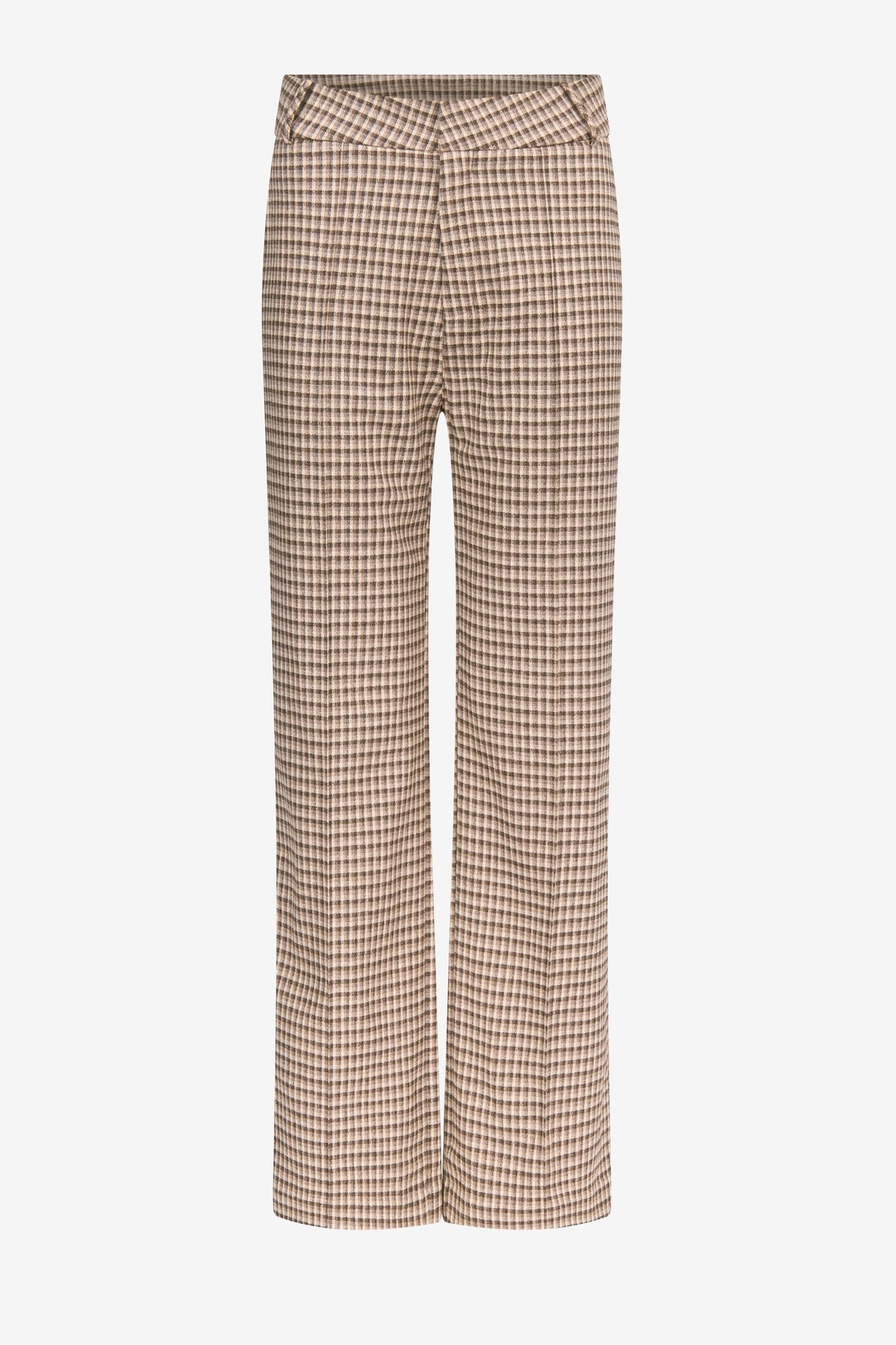Pantalon Yoshitomo droit à carreaux en laine - Beige & Brown