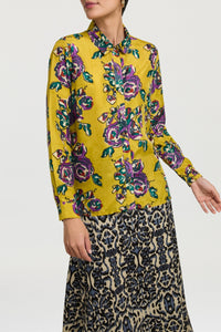 Bella long-sleeved silk shirt - Green