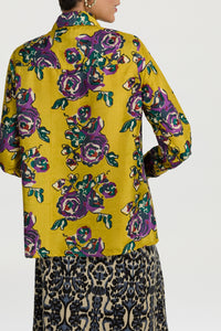 Bella long-sleeved silk shirt - Green