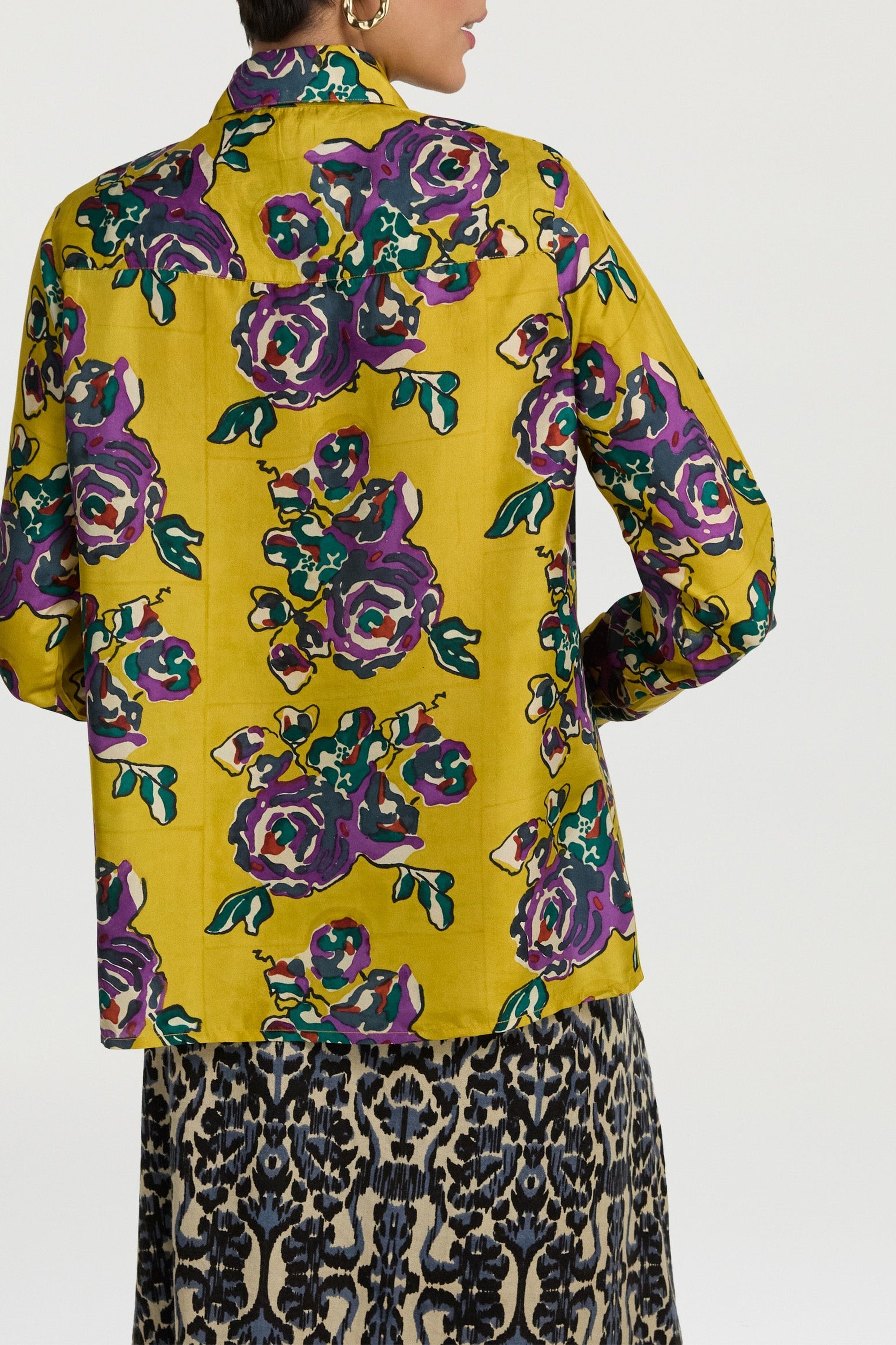 Bella long-sleeved silk shirt - Green