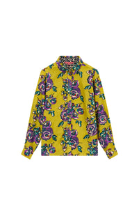 Bella long-sleeved silk shirt - Green