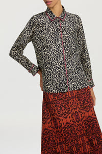 Bella long-sleeved silk shirt - Neutral