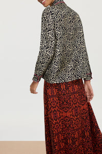 Bella long-sleeved silk shirt - Neutral