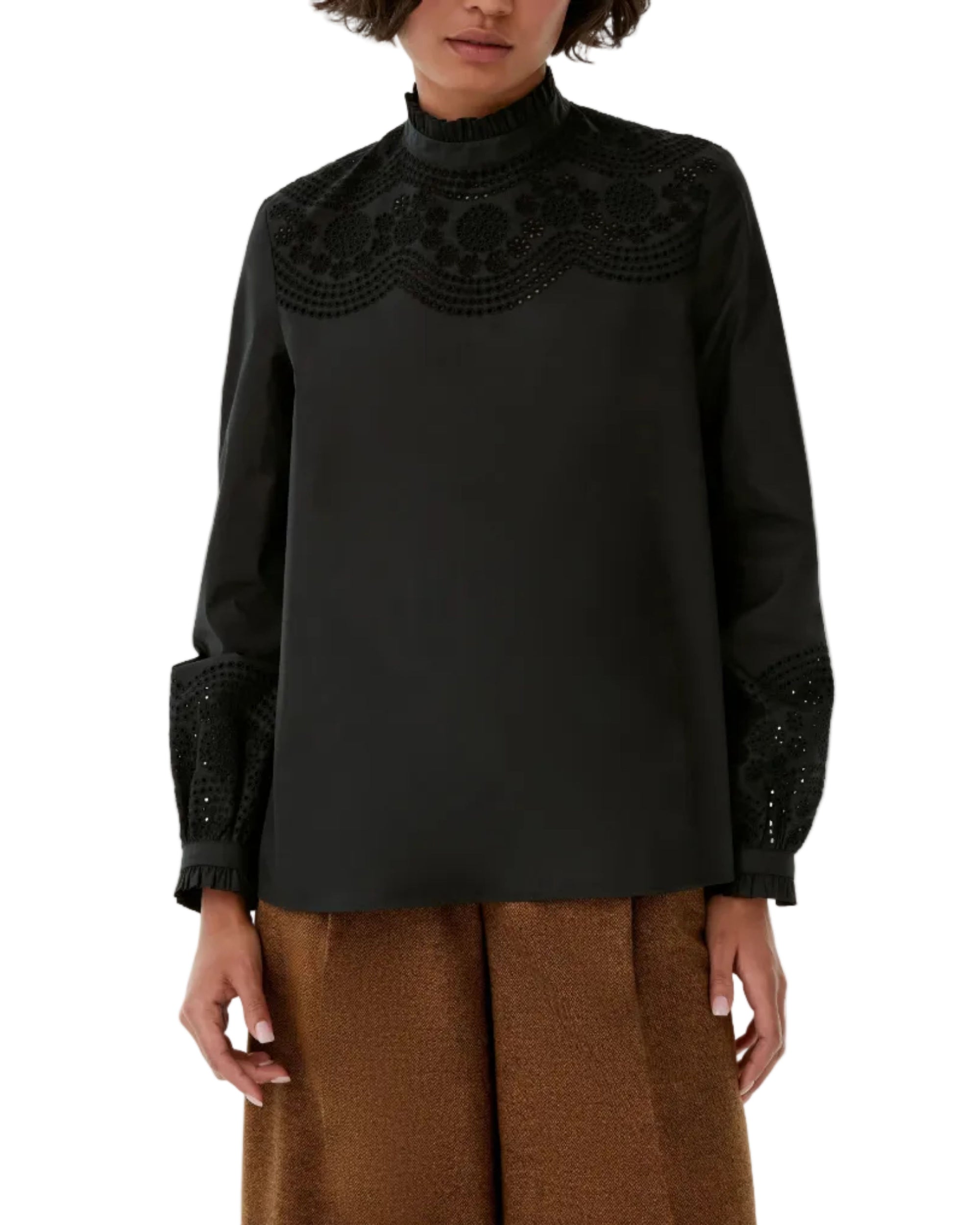Mona blouse in linen - Black