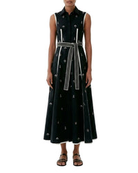 Robe midi Miralda en lin - Black
