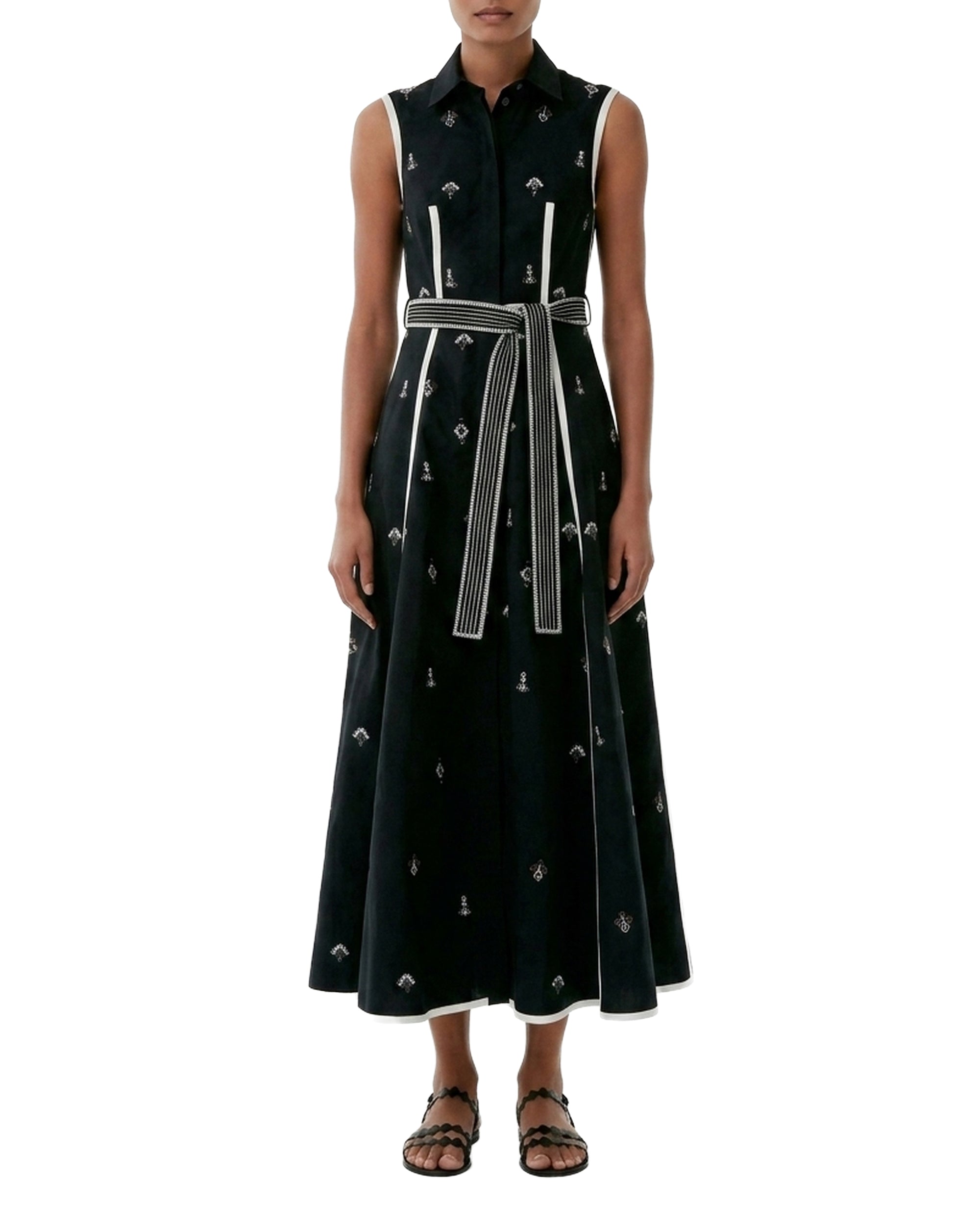 Robe midi Miralda en lin - Black