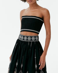 Top bustier Flavia en lin - Black