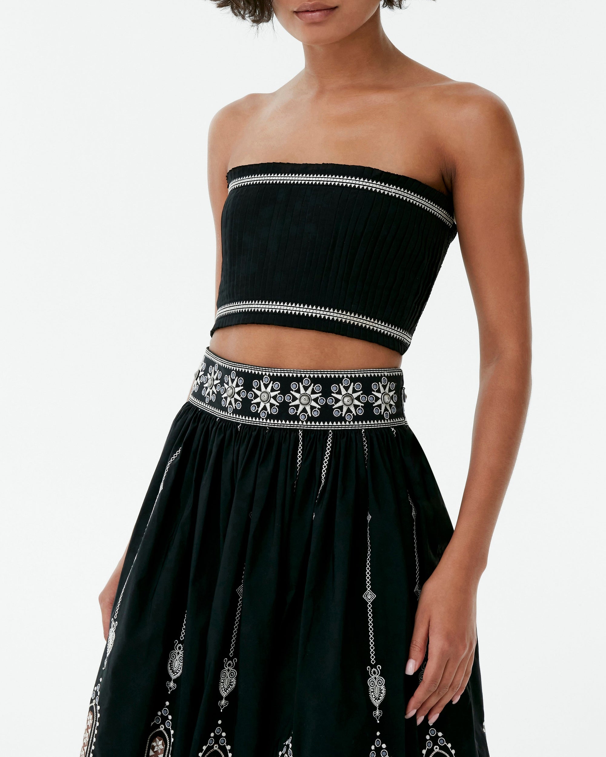 Top bustier Flavia en lin - Black