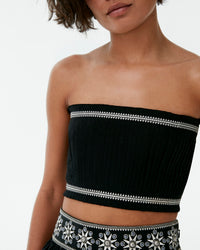 Top bustier Flavia en lin - Black