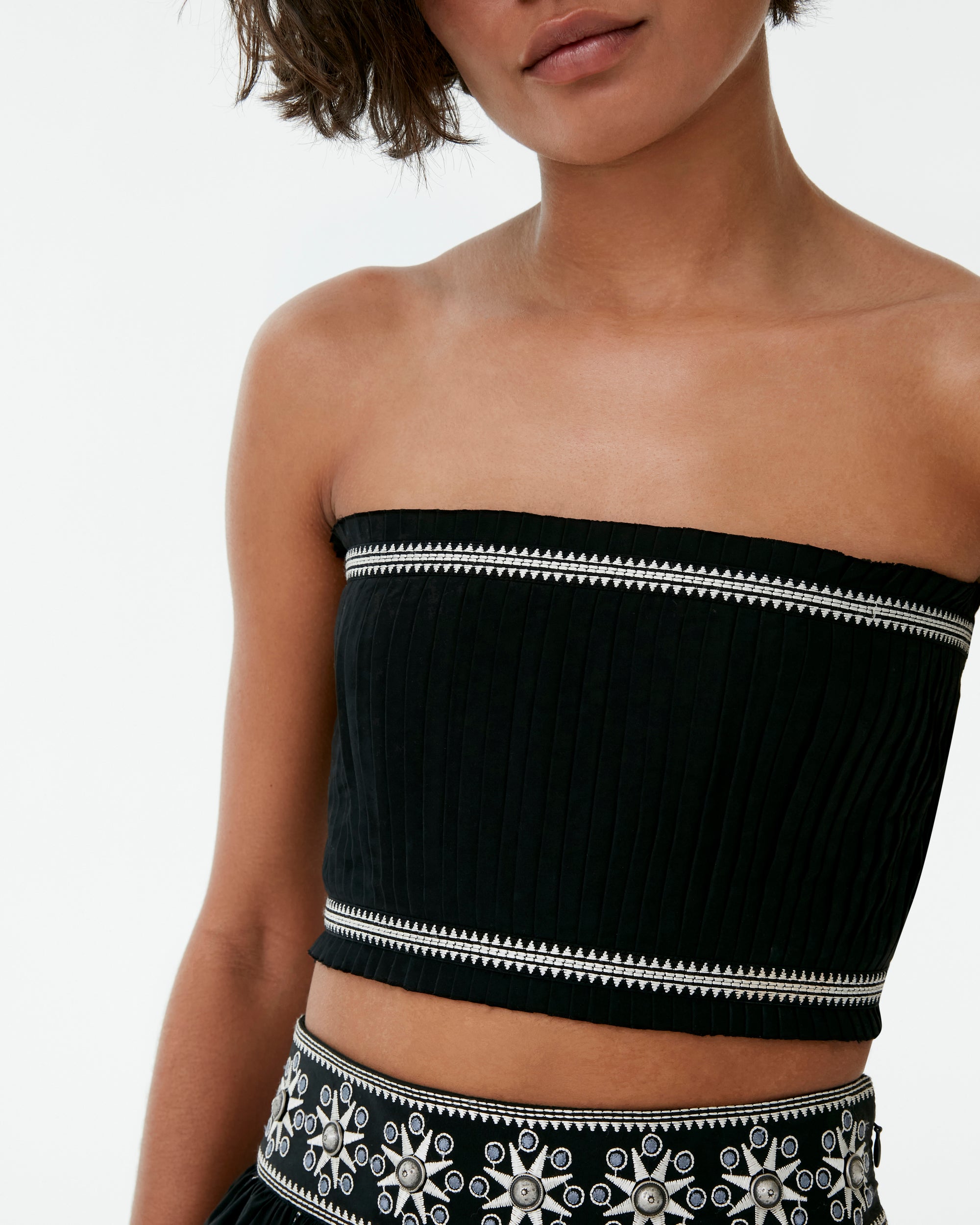 Top bustier Flavia en lin - Black