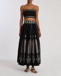 Top bustier Flavia en lin - Black