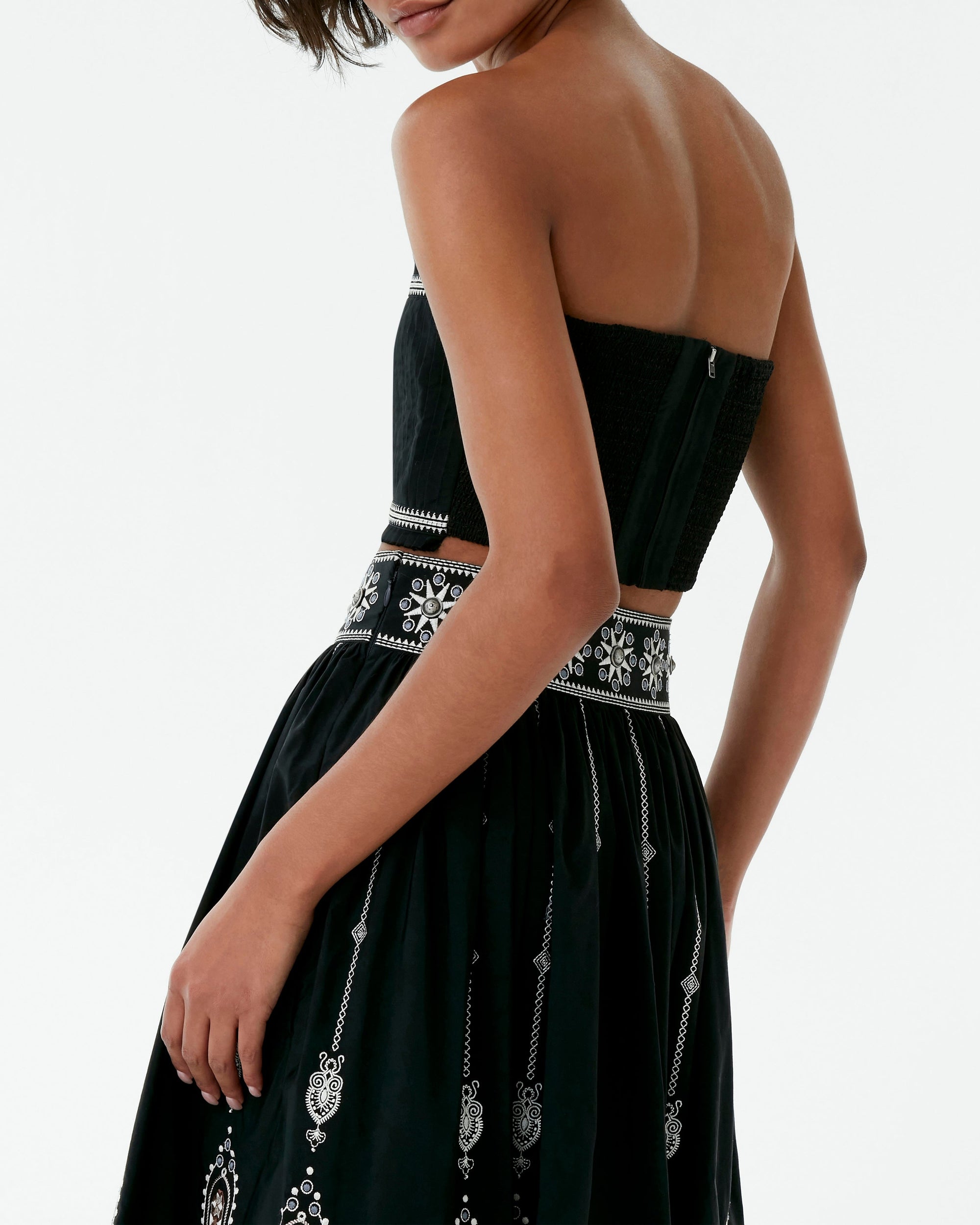 Top bustier Flavia en lin - Black