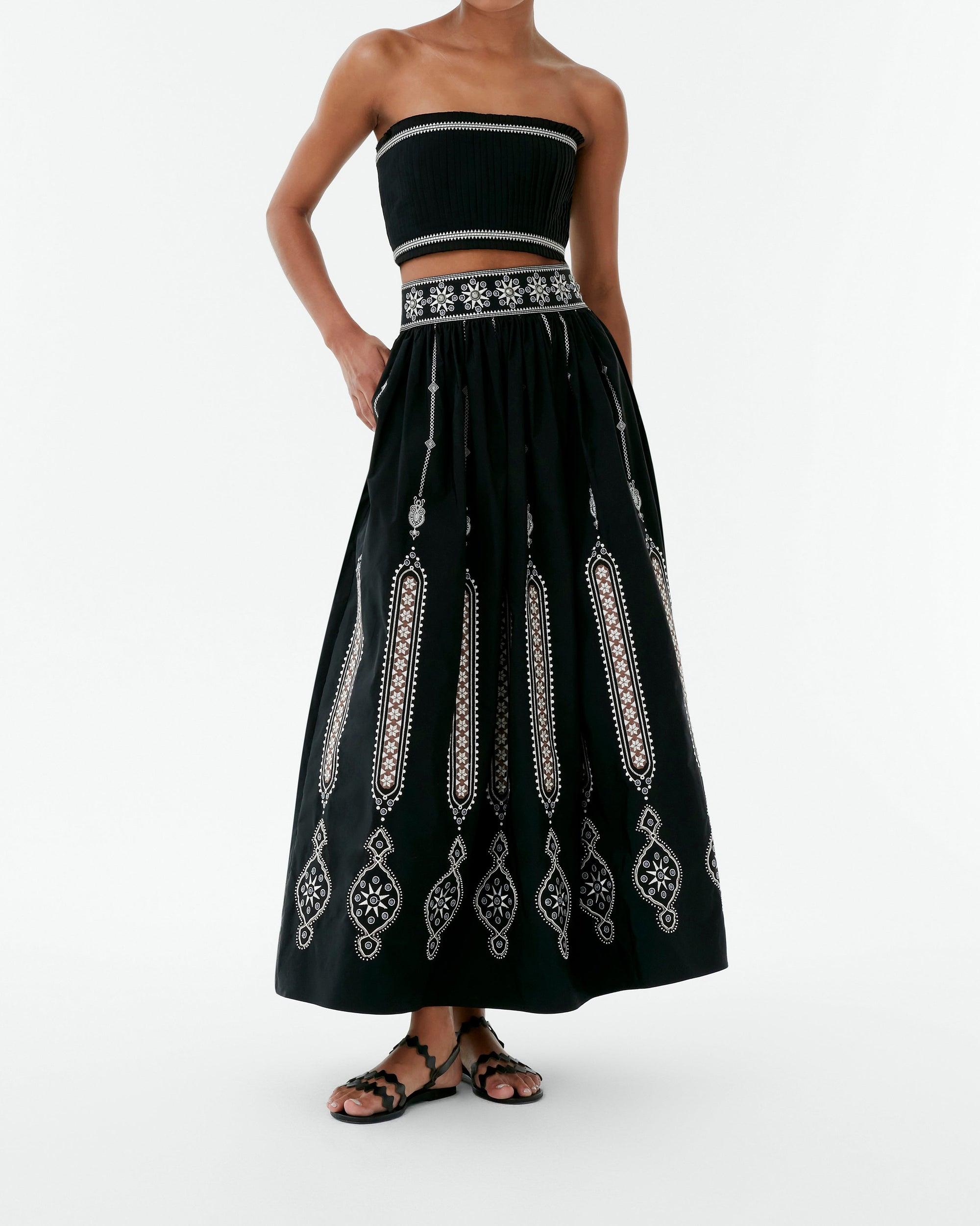 Top bustier Flavia en lin - Black