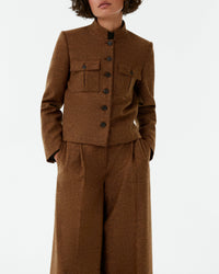 Linen Amhara jacket - Brown