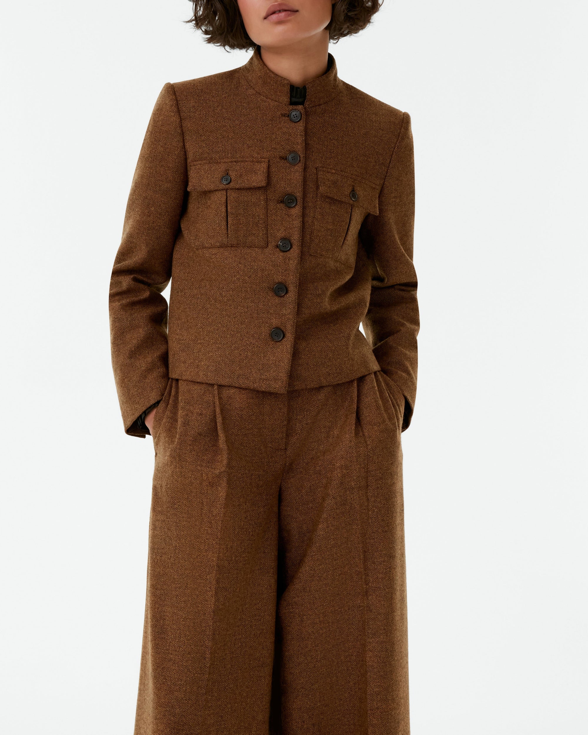 Linen Amhara jacket - Brown