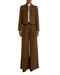Linen Amhara jacket - Brown