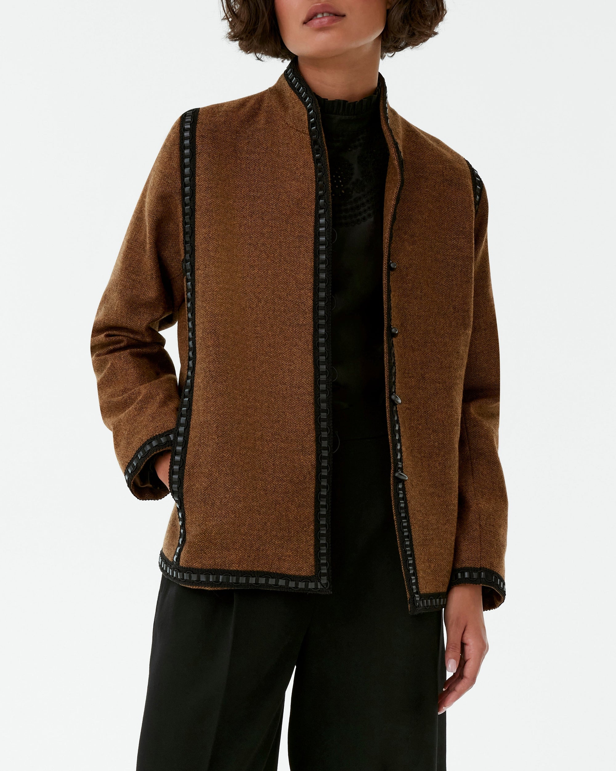 Marina jacket in linen - Brown