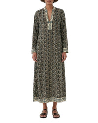 Jenna long caftan in linen - Dark