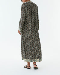 Jenna long caftan in linen - Dark