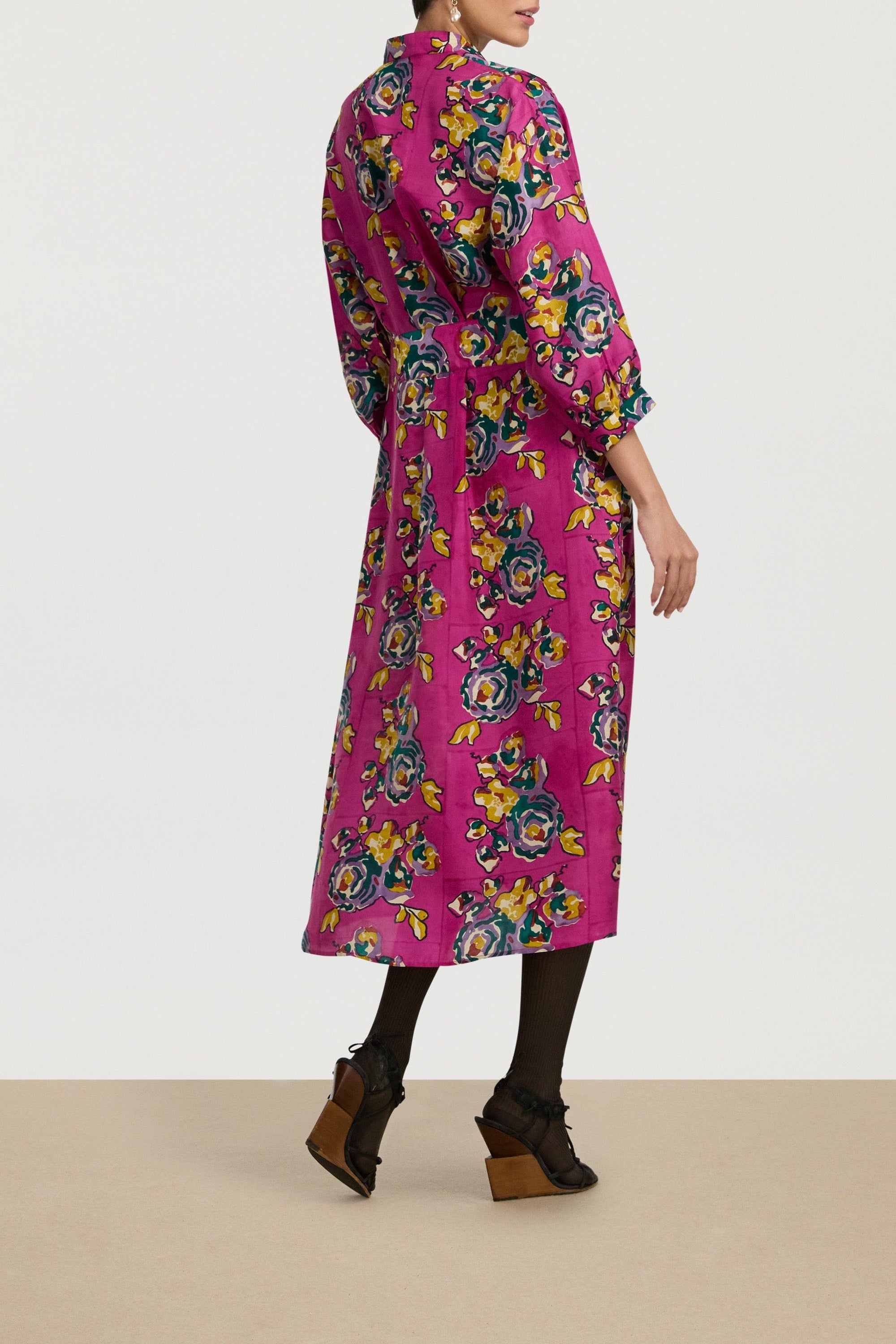 Lotty long silk dress - Neutral