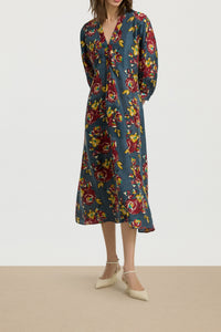Lotty long silk dress - Neutral