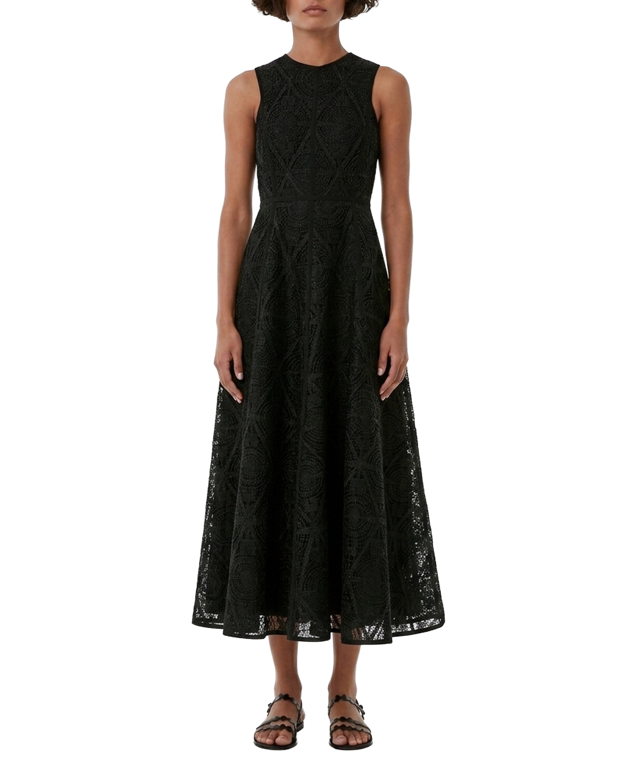 Robe midi Clodette en lin - Black