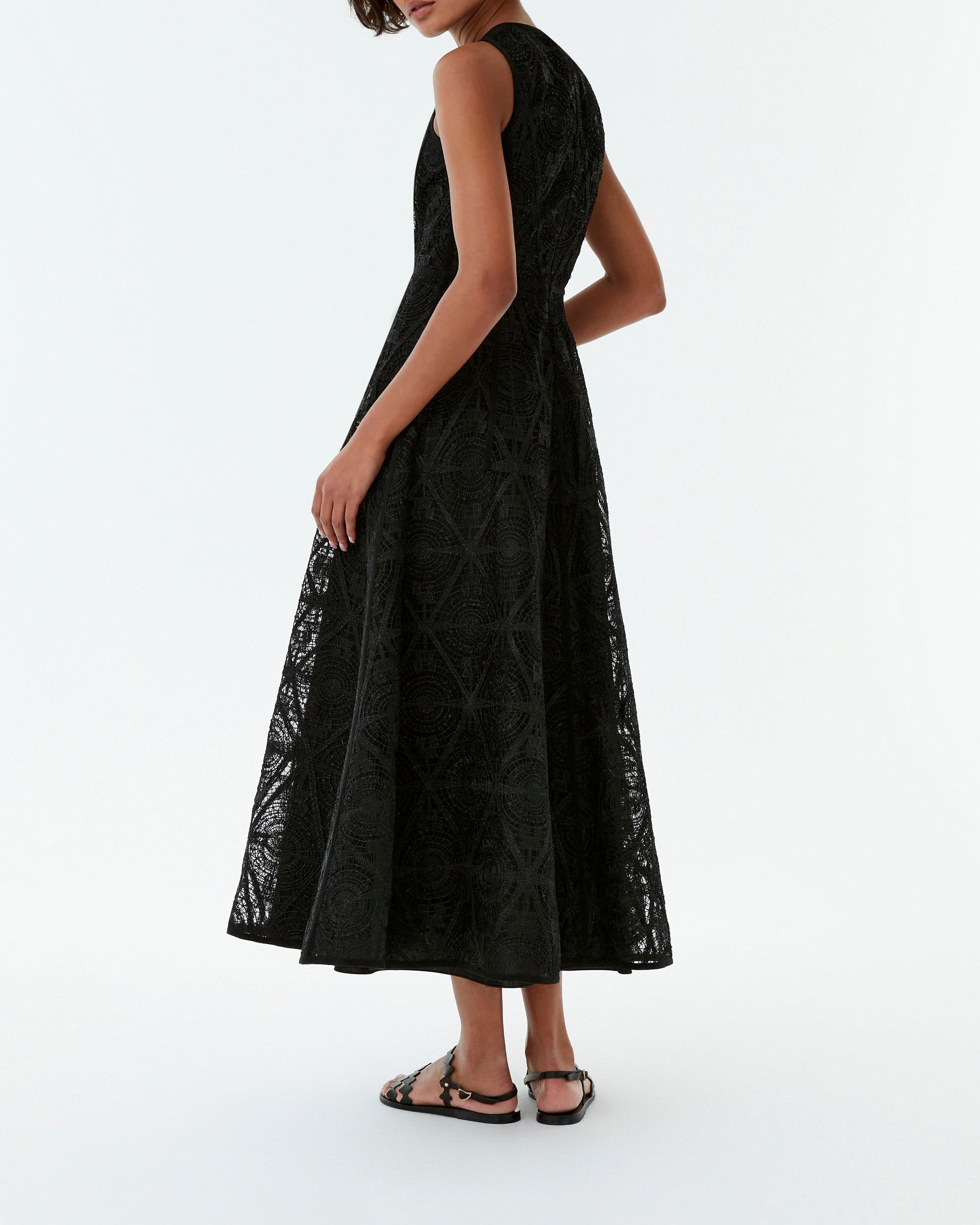 Robe midi Clodette en lin - Black