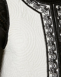 Clara sleeveless cardigan in linen - White