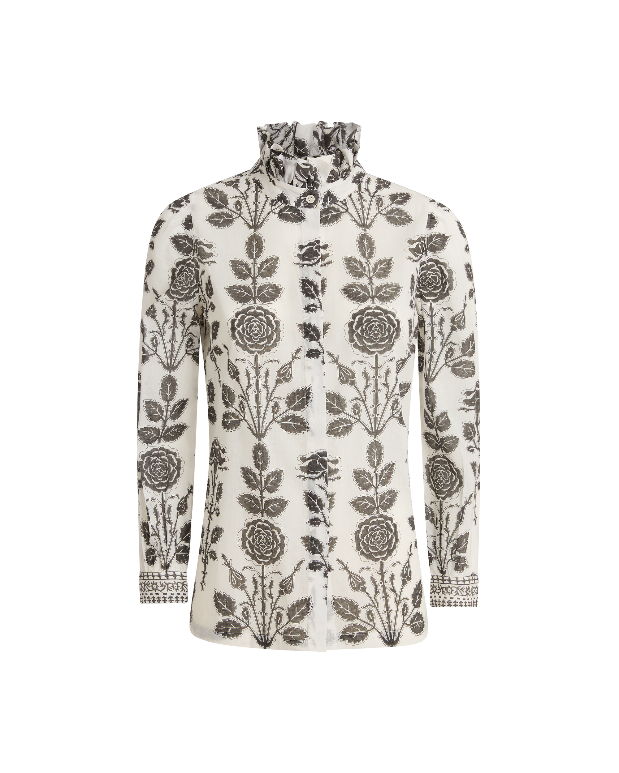 Victoria blouse in linen - Black & White