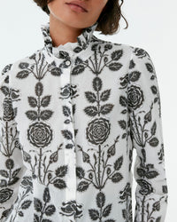 Victoria blouse in linen - Black & White