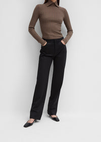 Pantalon de tailleur droit Troia - Black