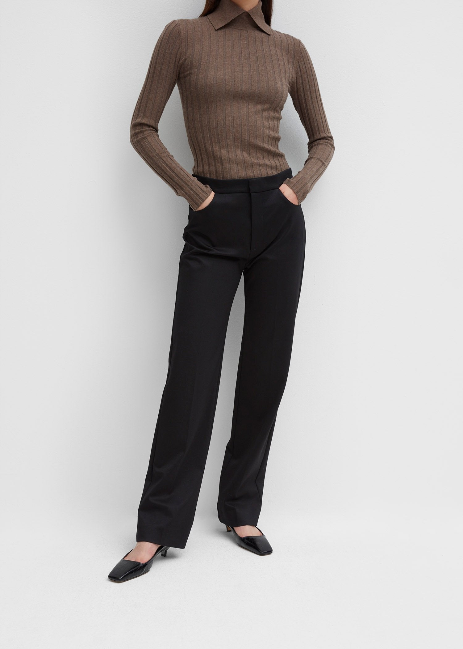 Pantalon de tailleur droit Troia - Black