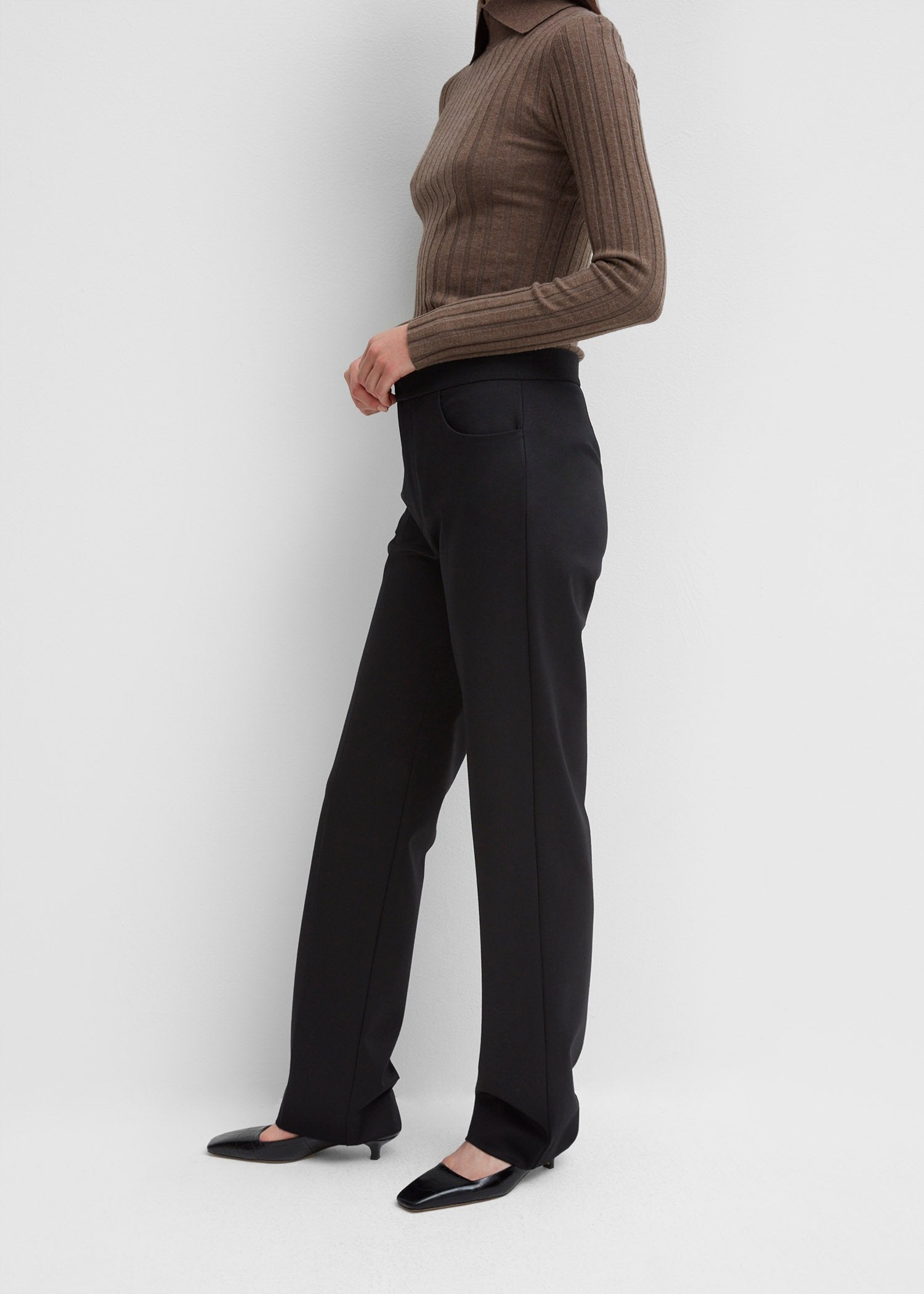 Pantalon de tailleur droit Troia - Black