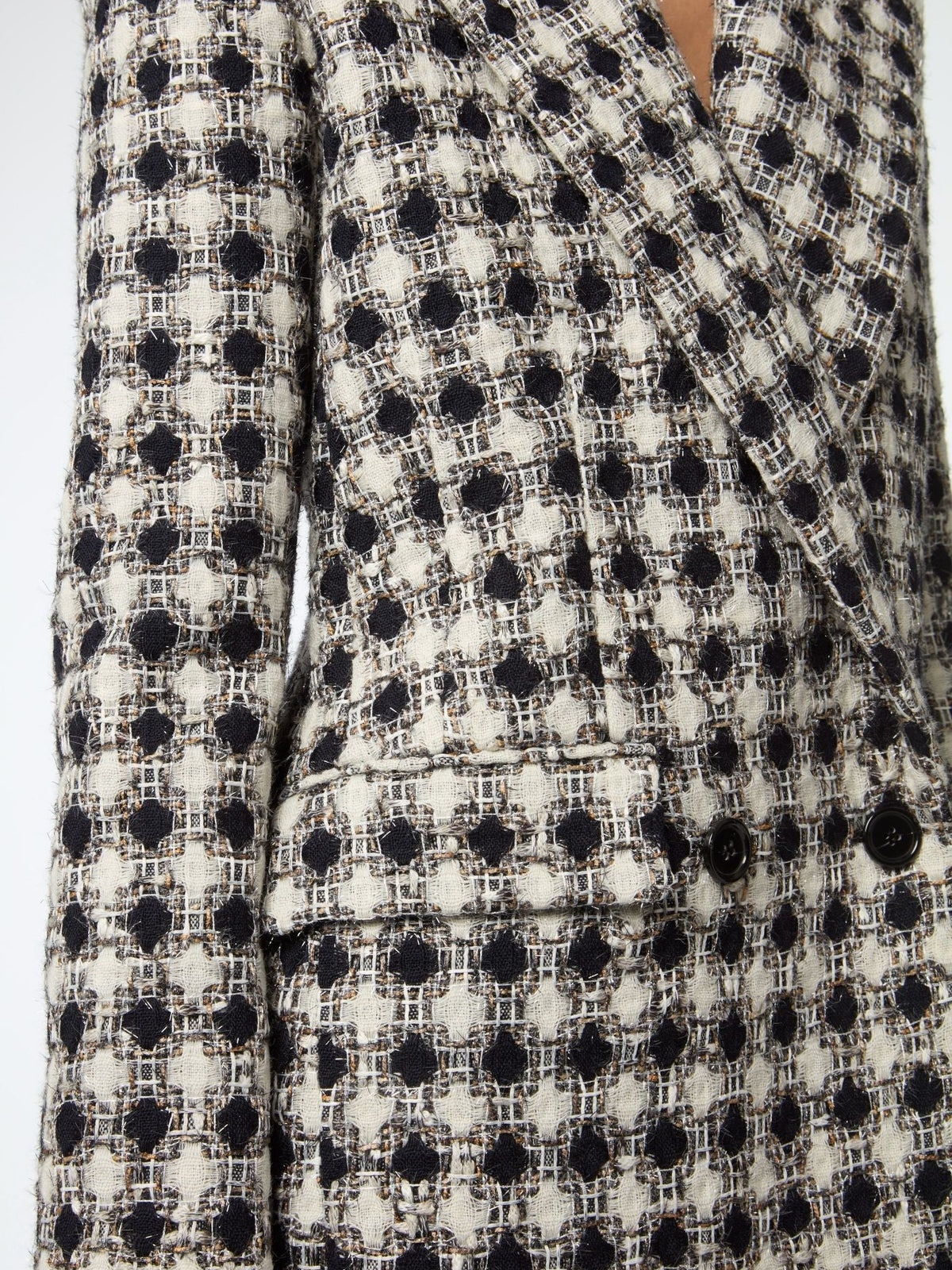 VESTE CROISÉE EN TWEED TEXTURÉ - Blanc